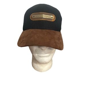 Walt Disney World Adjustable Black Hat Suede Brown Brim Cap NEW